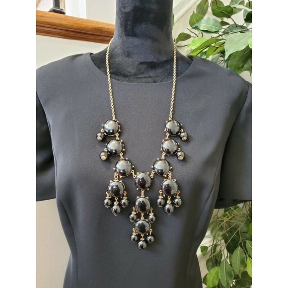 VTG Charter Club Black Polyester Round Neck Half Sleeve Knee Length Dress 14W - Picture 2 of 12